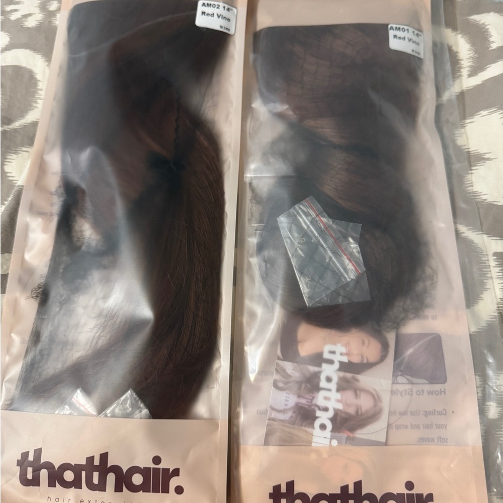 Red Vino 14” Hair Extensions (2 - wavy and straight)